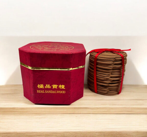 極品貢香 - 雙咀盤香（2小時）Sandalwood Coil Incense (2 Hours) - Image 2